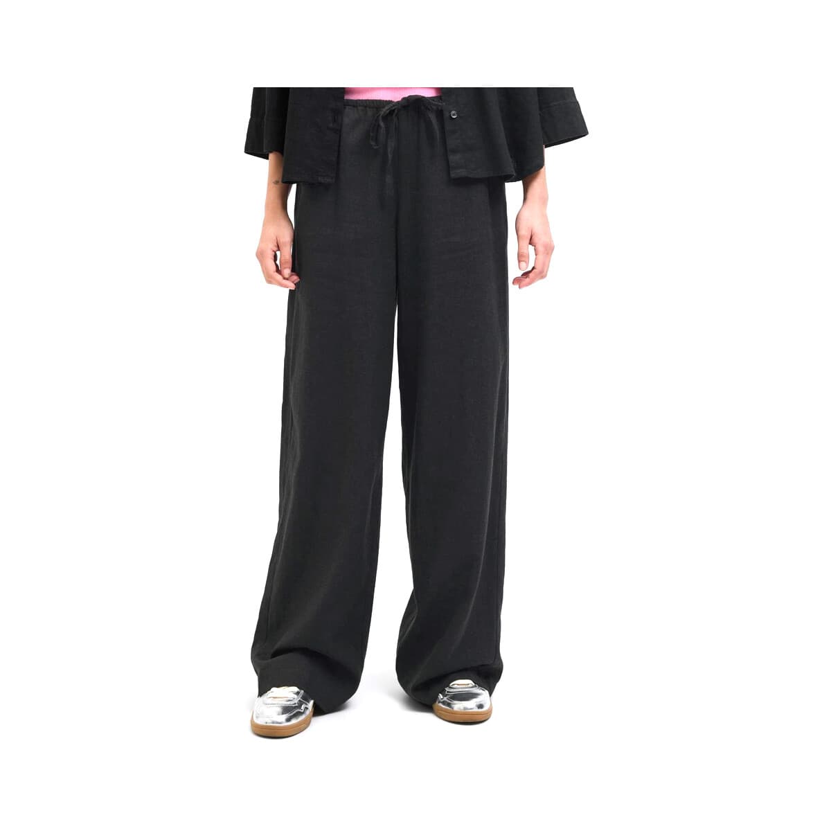 Παντελόνια JJXX JXBREEZE FLORA SUMMER MID WAIST WIDE LEG PANTS WOMEN