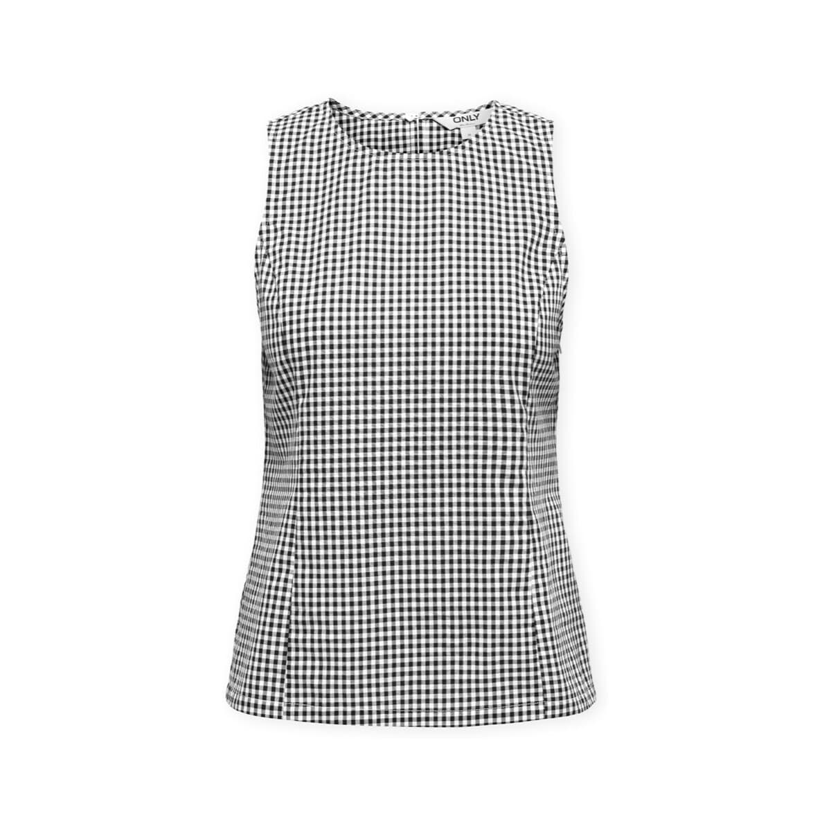 Αμάνικα/T-shirts χωρίς μανίκια Only Top Maye Check - Black/White