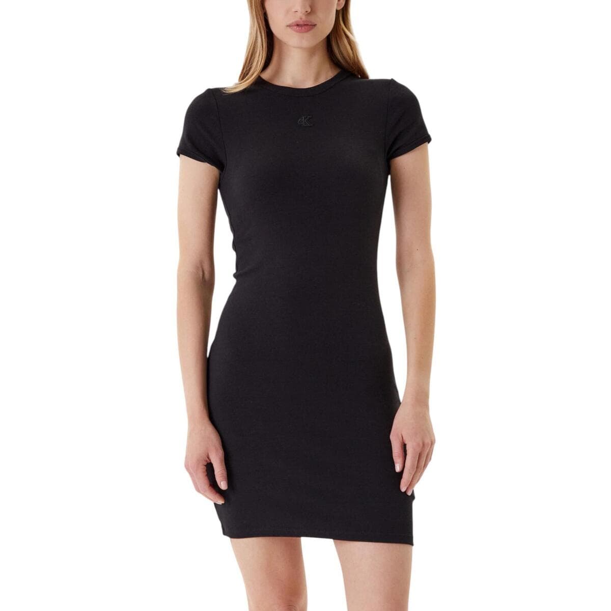 Κοντά Φορέματα Calvin Klein Jeans SS CTN CONTOUR 1X1 RIB SS MINI D LV047B266G