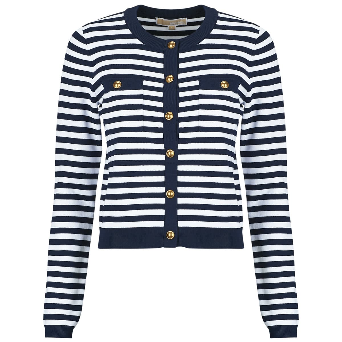Μπουφάν / Ζακέτες MICHAEL Michael Kors STRIPE SNAP CARDI JKT