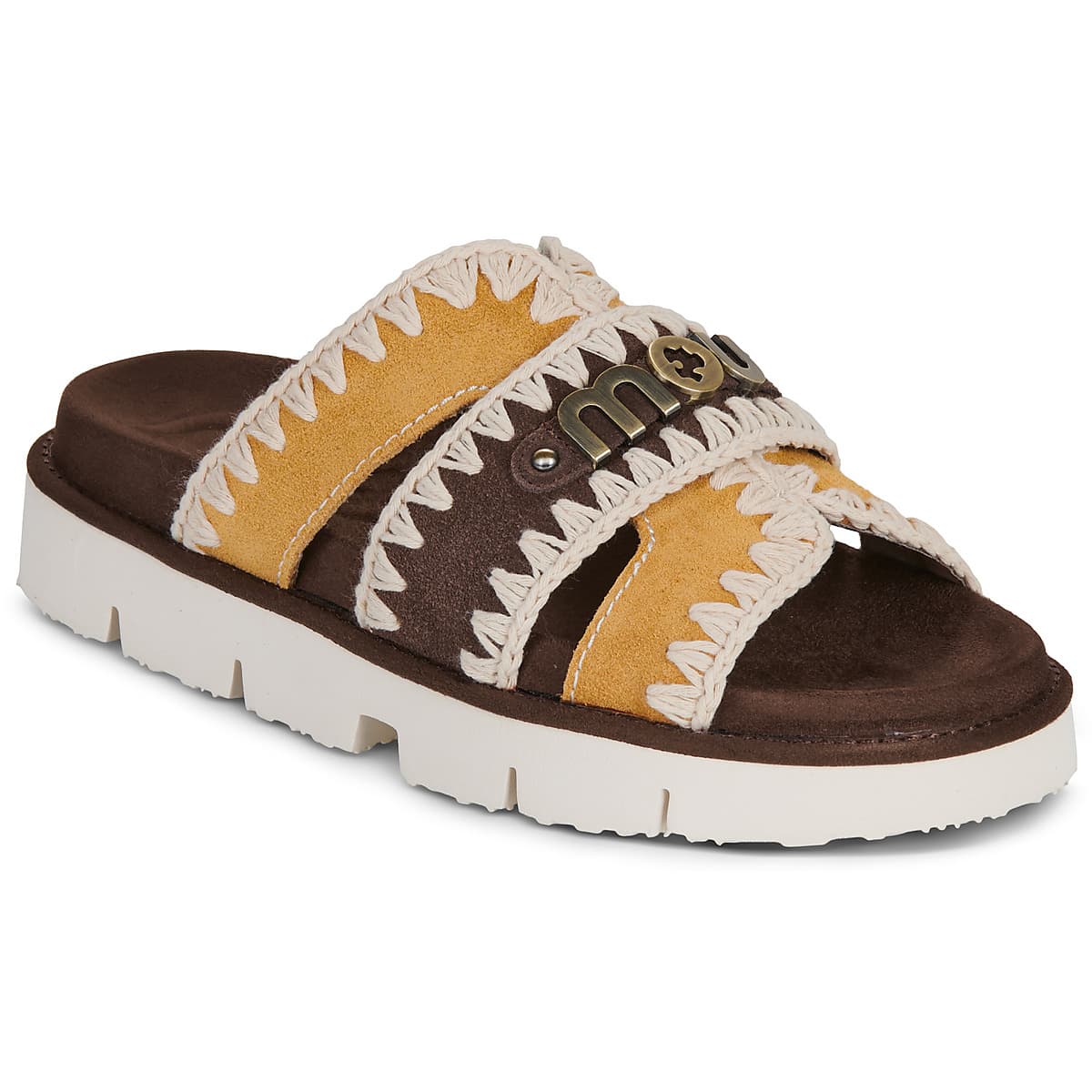 Mules Mou BIO SANDAL BICOLOR METAL LOG
