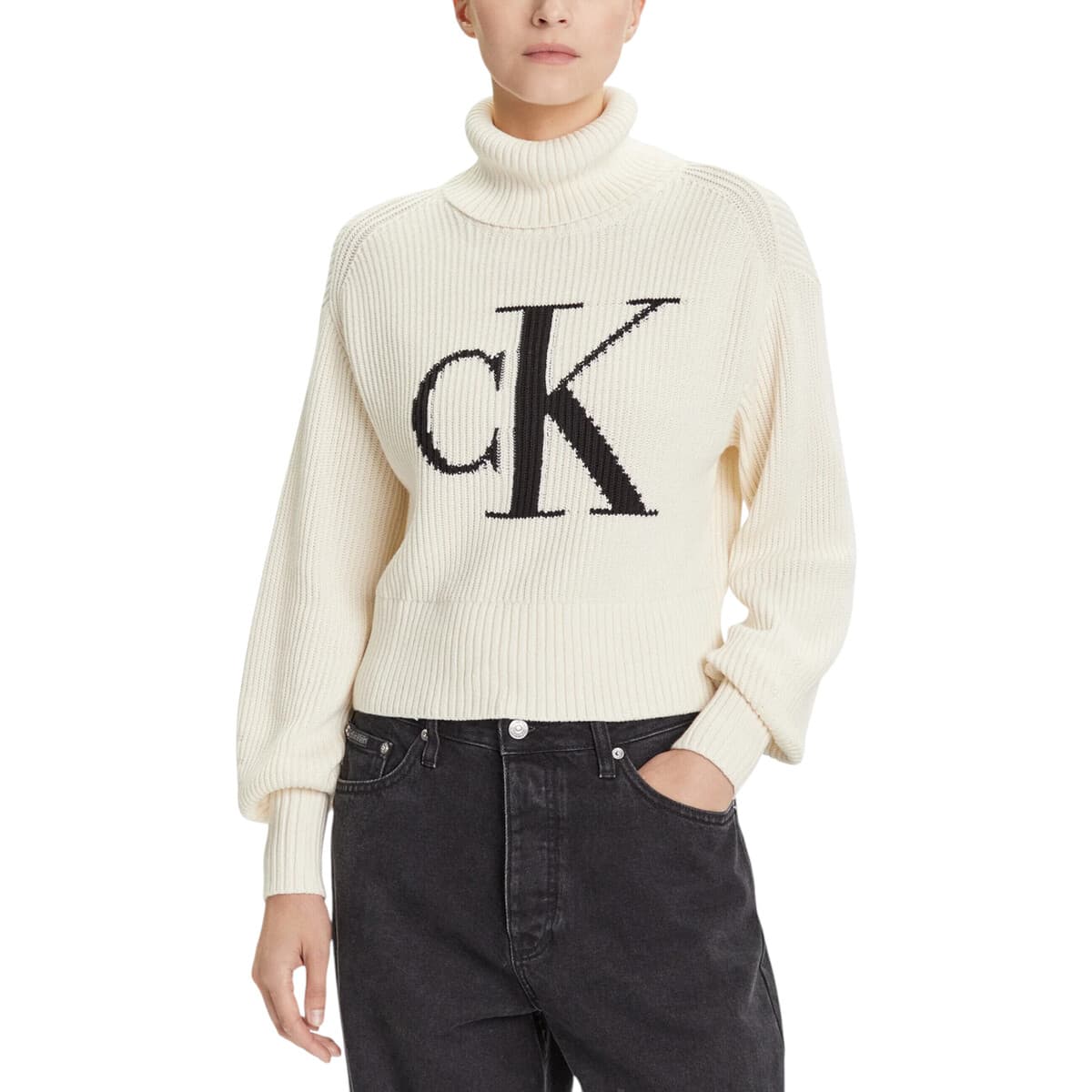 Πουλόβερ Calvin Klein Jeans BLOWN UP CK LOOSE SWEATER CONTRA LV047D349G