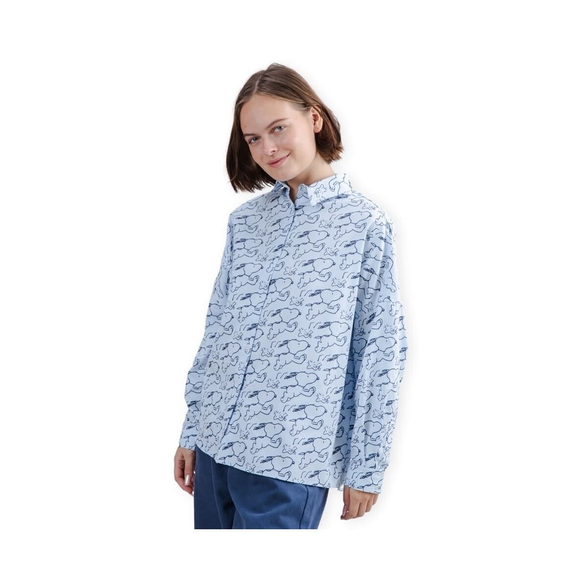 Πουκάμισο με μακριά μανίκια Brava Fabrics Peanuts Jump Shirt - Blue