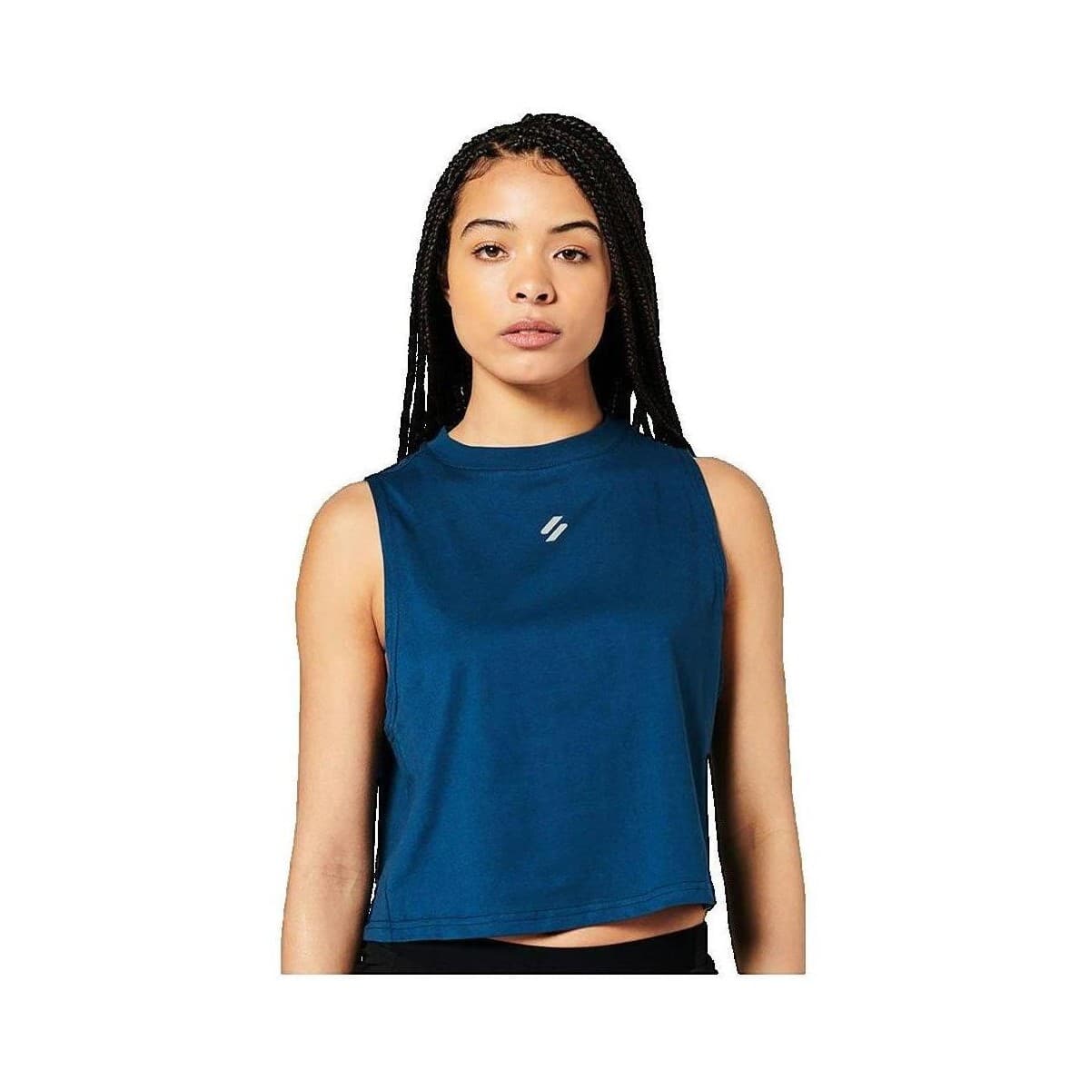 Αμάνικα/T-shirts χωρίς μανίκια Superdry Débardeur Run bleu fitness