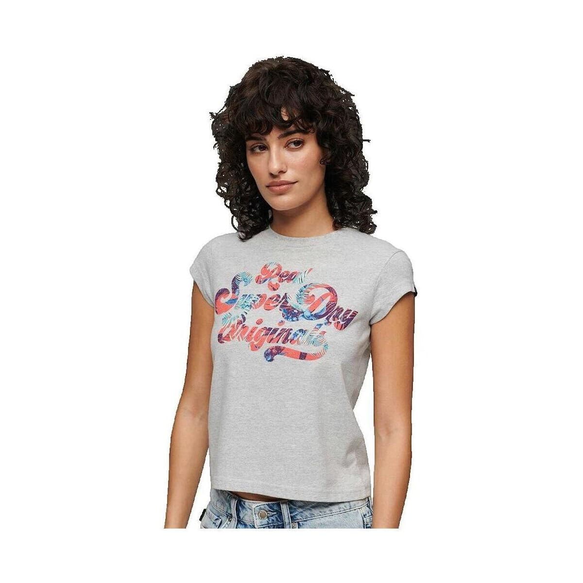 T-shirt με κοντά μανίκια Superdry T-shirt Floral Scripted à Mancherons