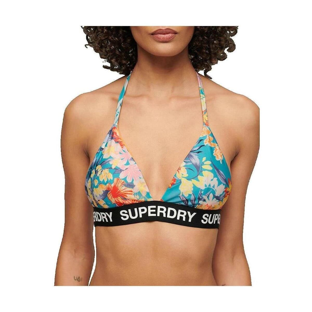Μαγιό μόνο το πάνω ή κάτω μέρος Superdry Haut de bikini triangle Logo Bleu
