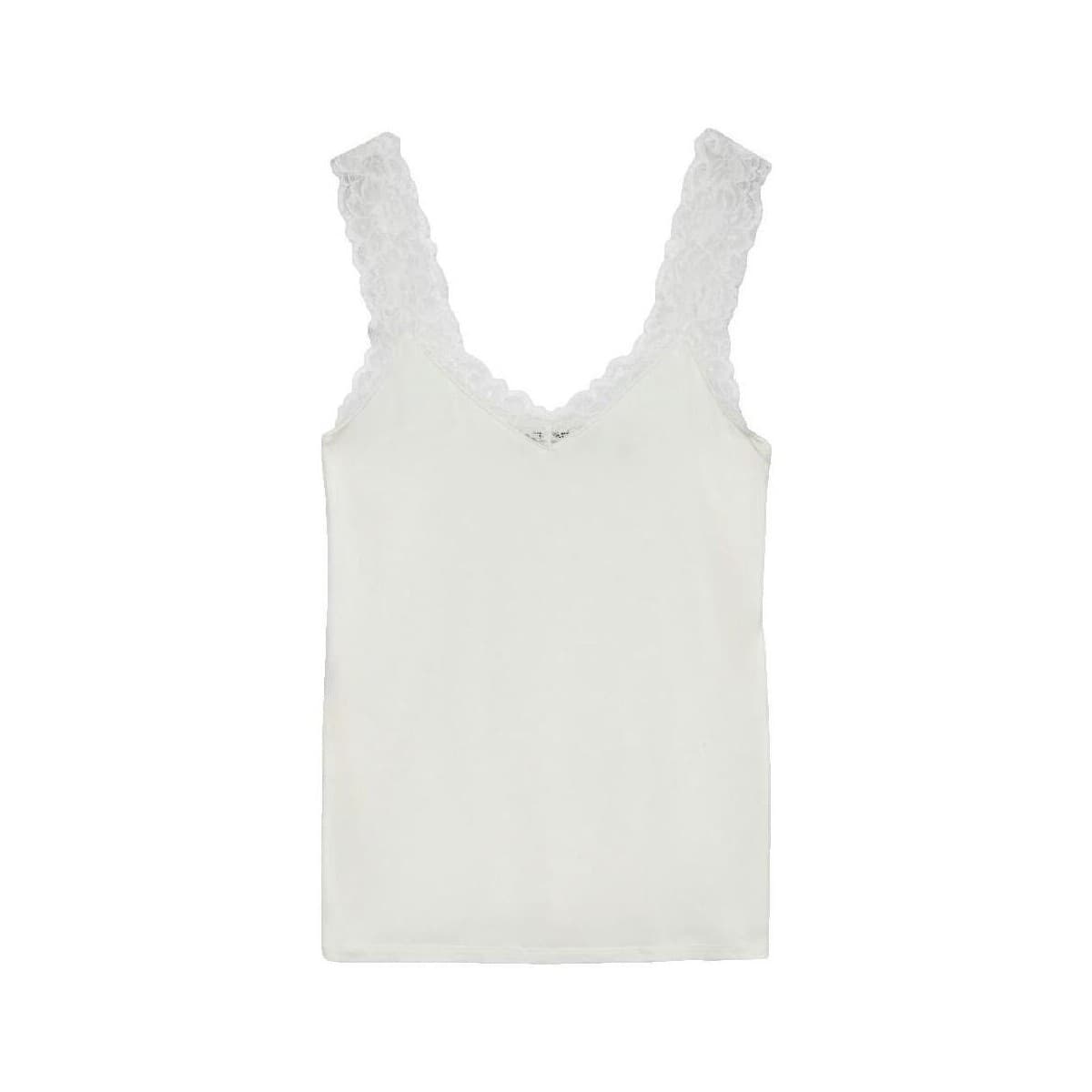 Αμάνικα/T-shirts χωρίς μανίκια Vero Moda Débardeur Vero Moda blanc en viscose et élasthanne
