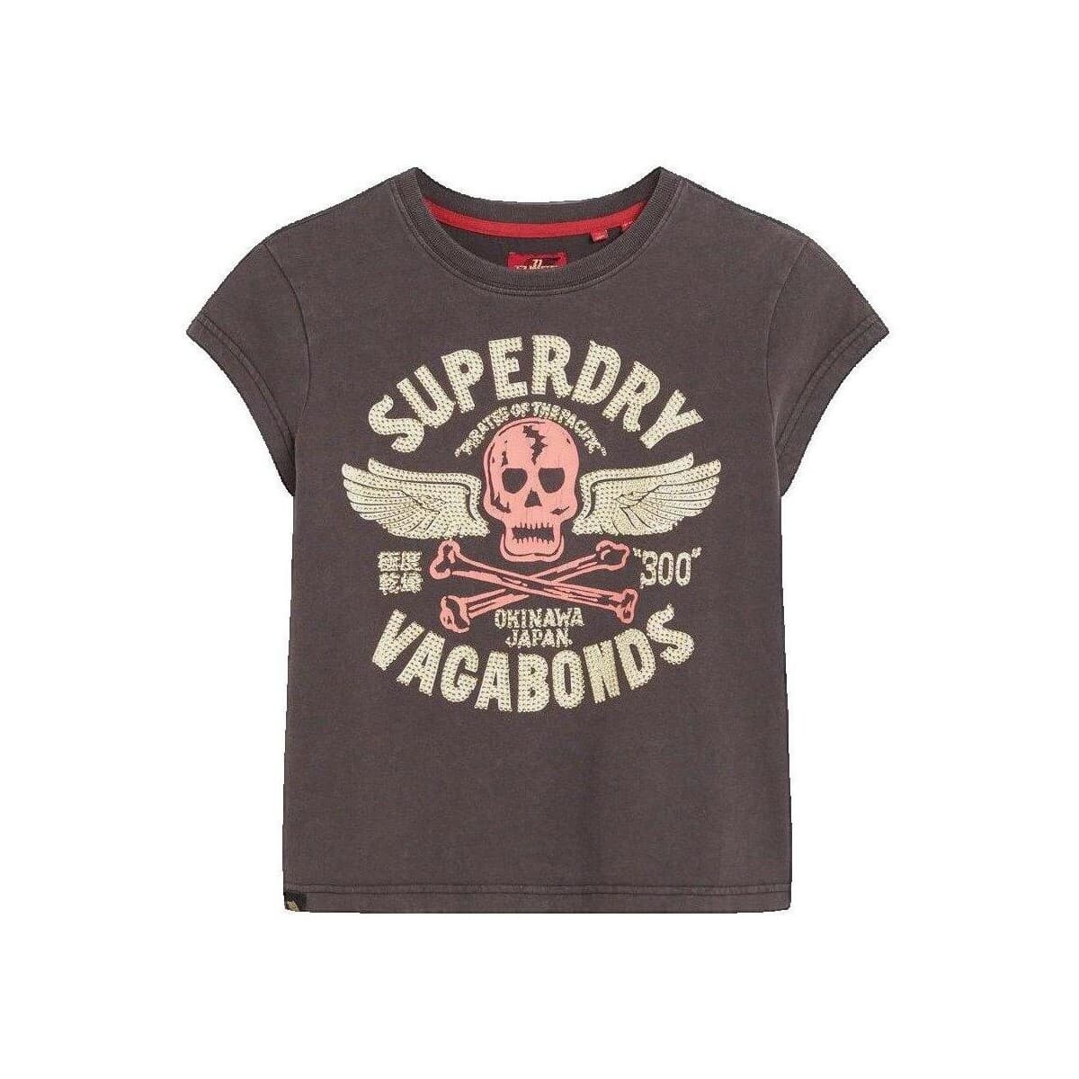 T-shirt με κοντά μανίκια Superdry T-shirt à mancherons orné d'affiches