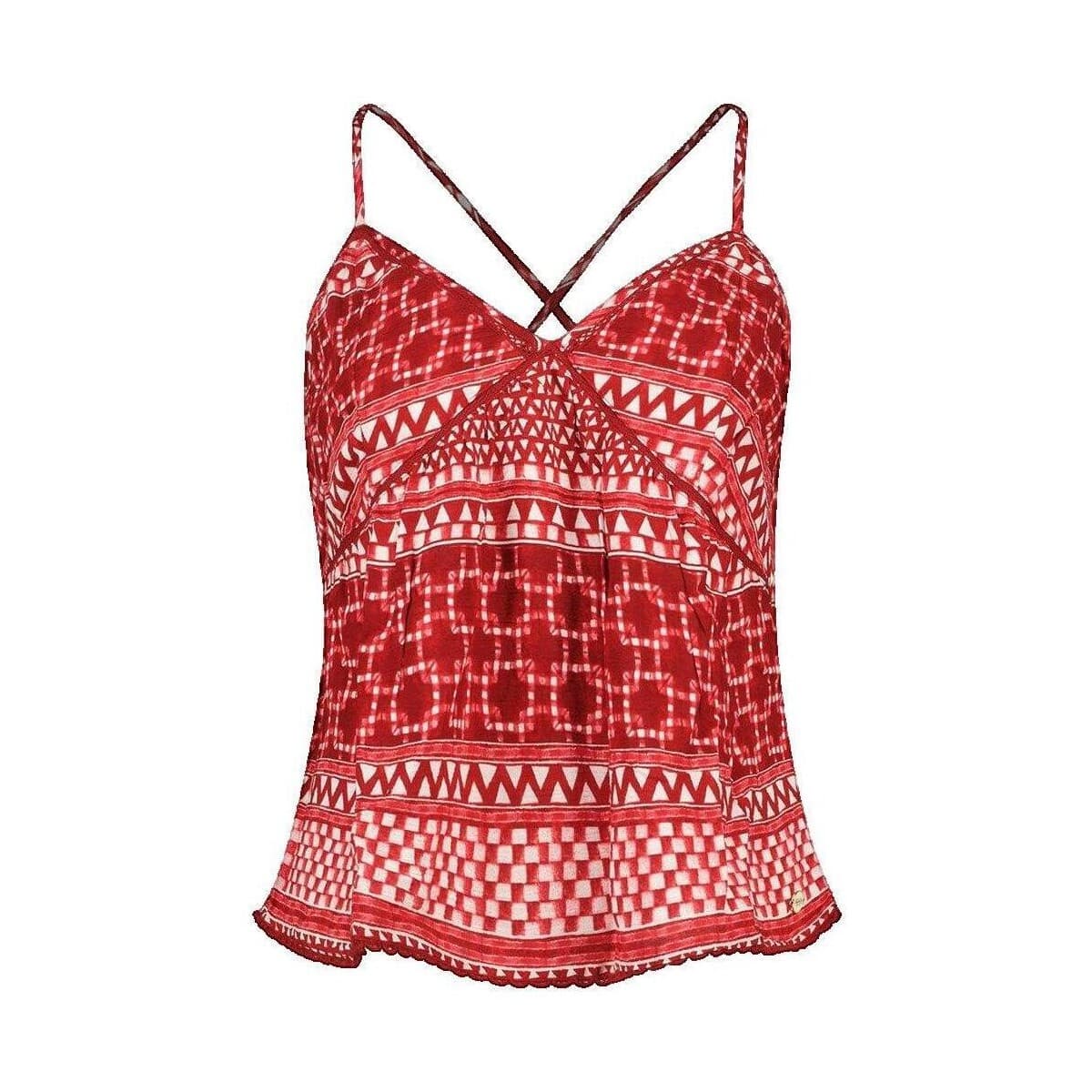 Αμάνικα/T-shirts χωρίς μανίκια Superdry Débardeur imprimé tissé rouge