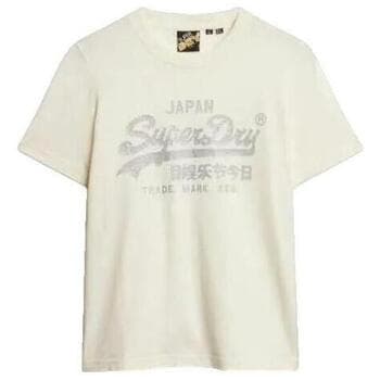 T-shirt με κοντά μανίκια Superdry T-shirt Relaxed à logo métallique