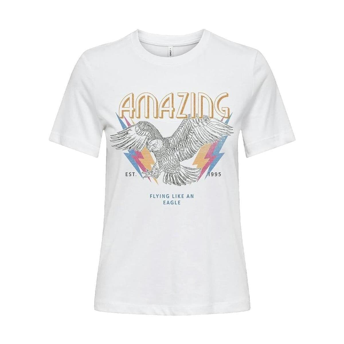 T-shirt με κοντά μανίκια Only T-shirt Henny Life Reg blanc