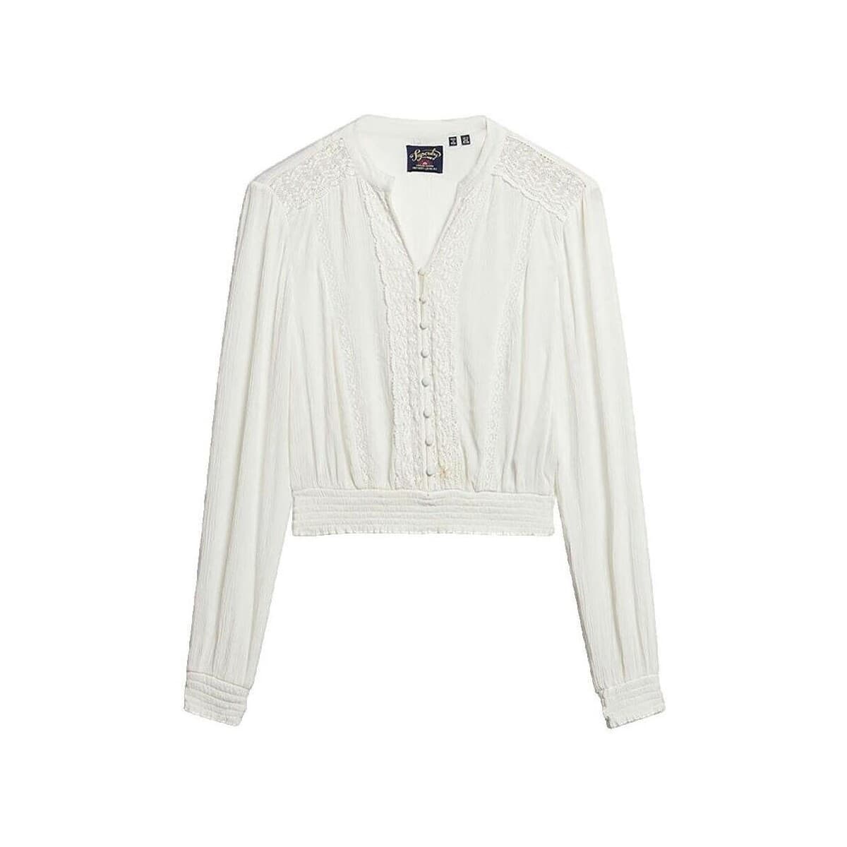 Μπλούζα Superdry Blouse à bordure en dentelle et manches longues