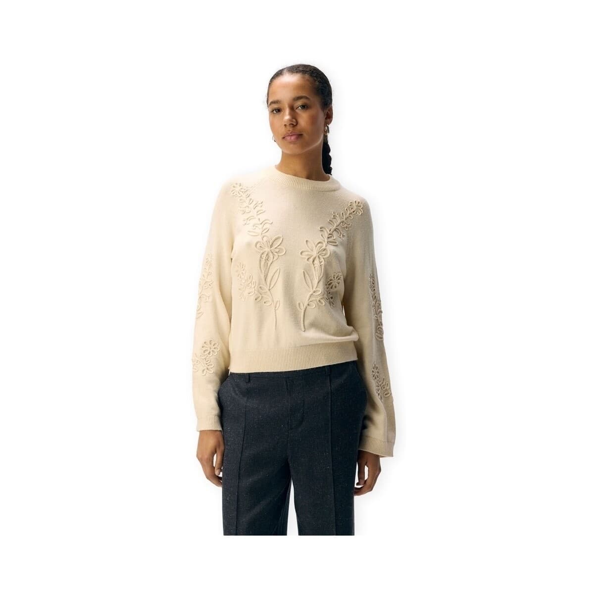 Πουλόβερ Object Noos Laney Rubin Knit - Sandshell