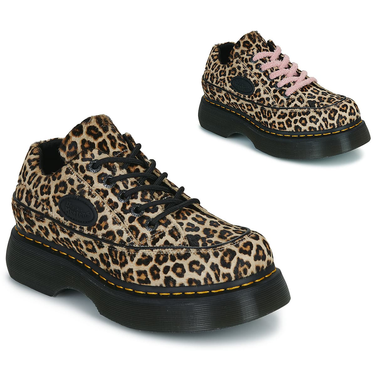 Derbies Dr. Martens Buzz 5i Light Tan Mini Leopard Spot Hair On