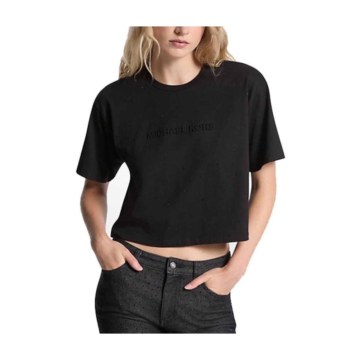 T-shirt με κοντά μανίκια MICHAEL Michael Kors MK RHNSTONE T