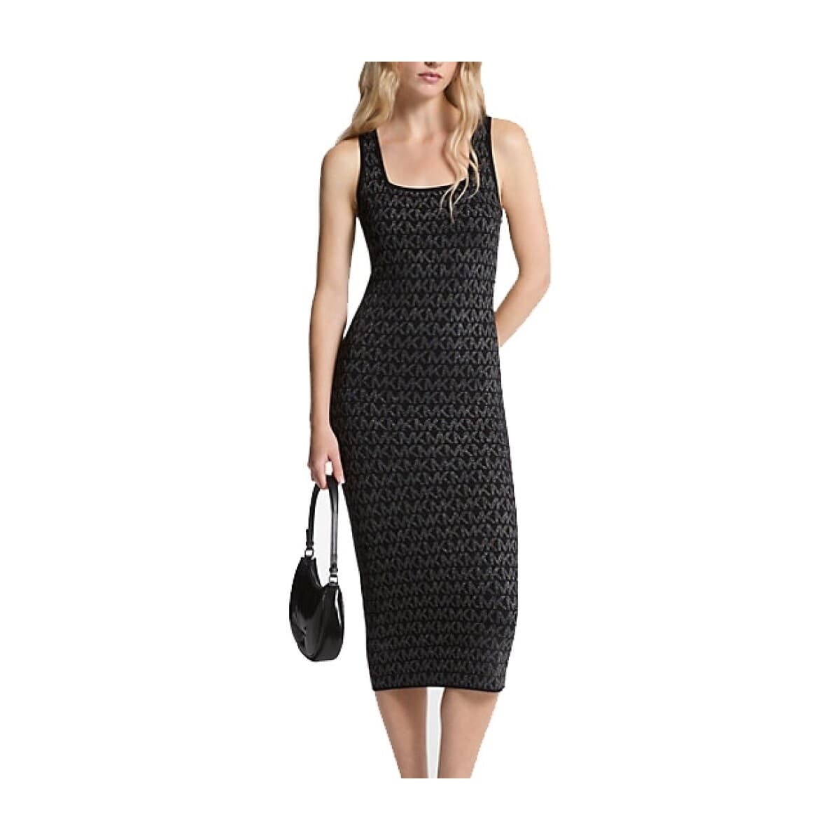 Μακριά Φορέματα MICHAEL Michael Kors METALLIC MK SQ NK DRS