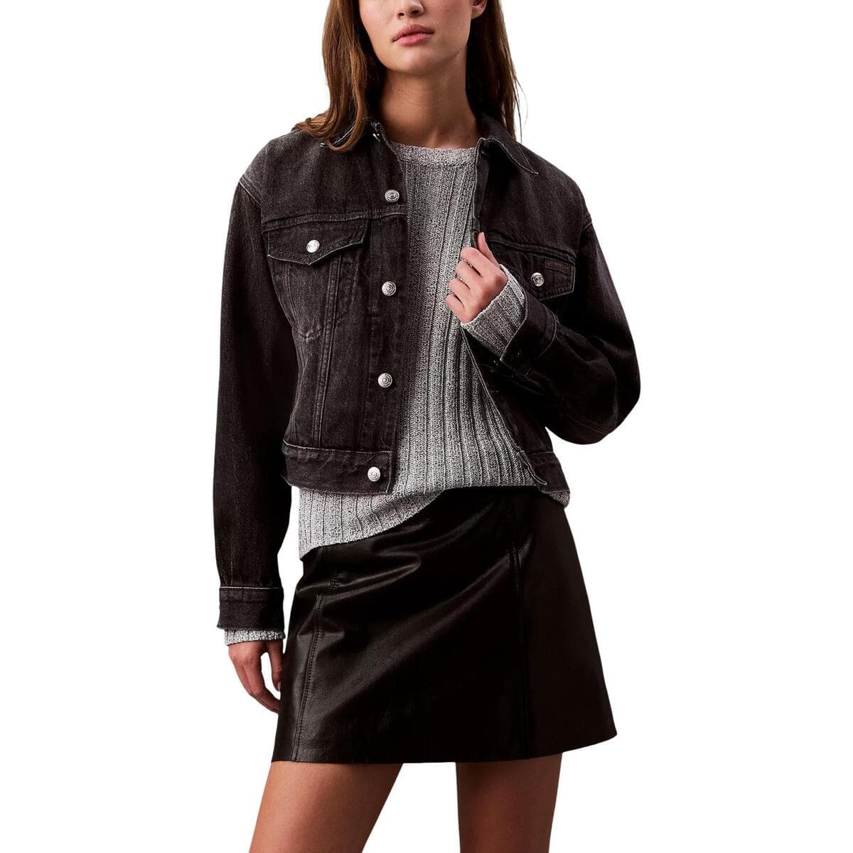 Τζιν Μπουφάν/Jacket Calvin Klein Jeans 90s TRUCKER BLACK FO LV047B741G