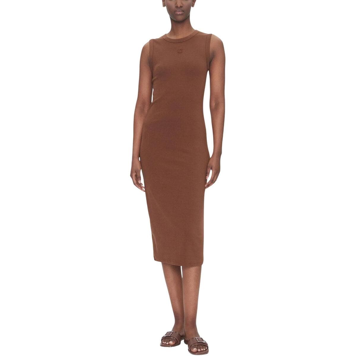 Μακριά Φορέματα Calvin Klein Jeans SL CTN CONTOUR 1X1 R LV047C240G