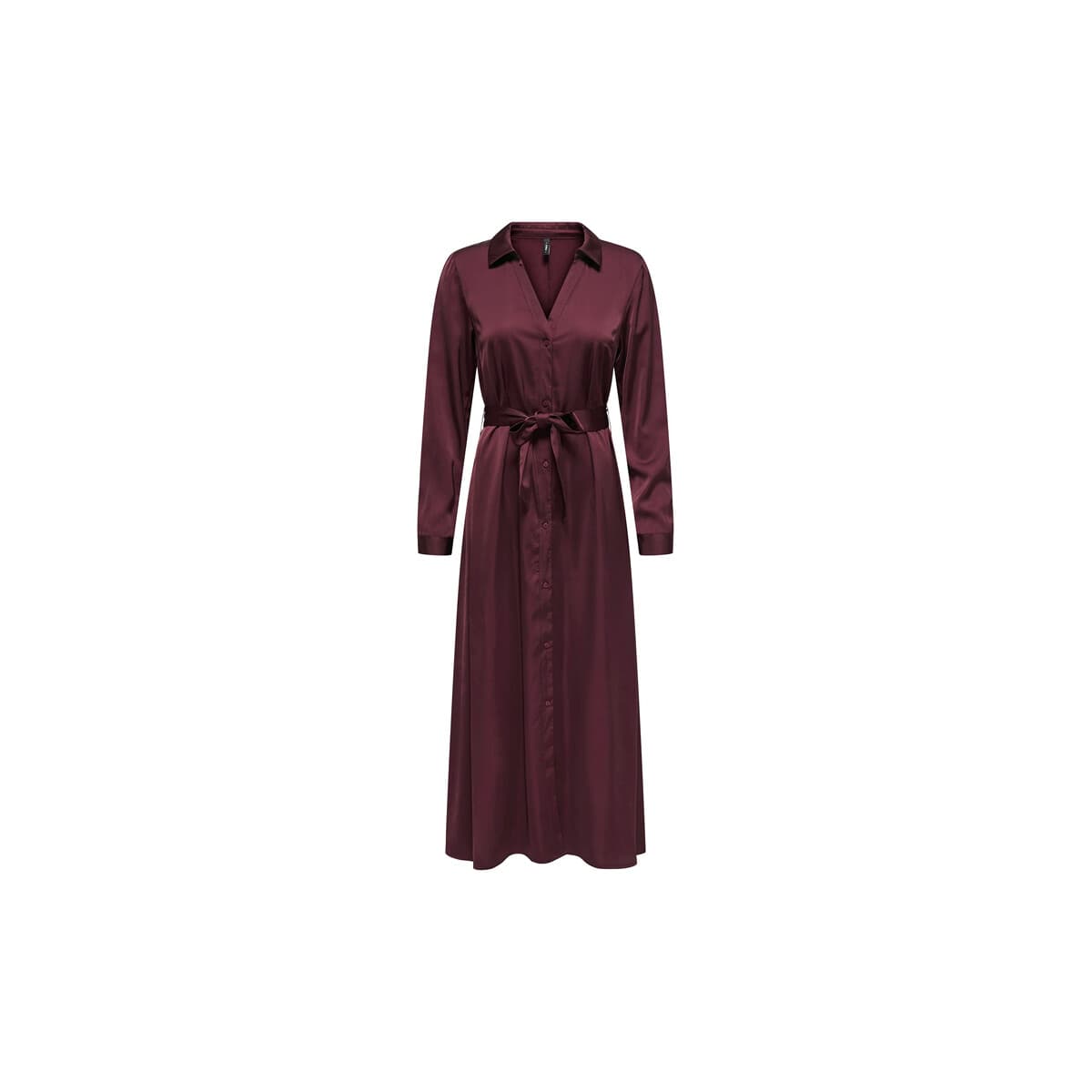 Φορέματα Only ONLMIKA SATIN BELTED BUTTONED LONGSLEEVE MAXI DRESS WOMEN