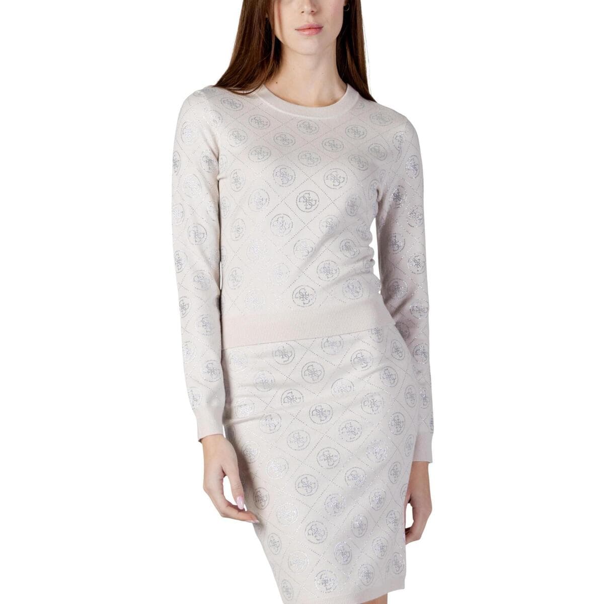 Πουλόβερ Guess LS CN RHINESTONES 4G SWTR W6RR66 Z3JD2