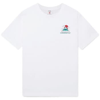 T-shirt με κοντά μανίκια Casablanca MONTAGNE ONDULEE TSHIRT WHITE