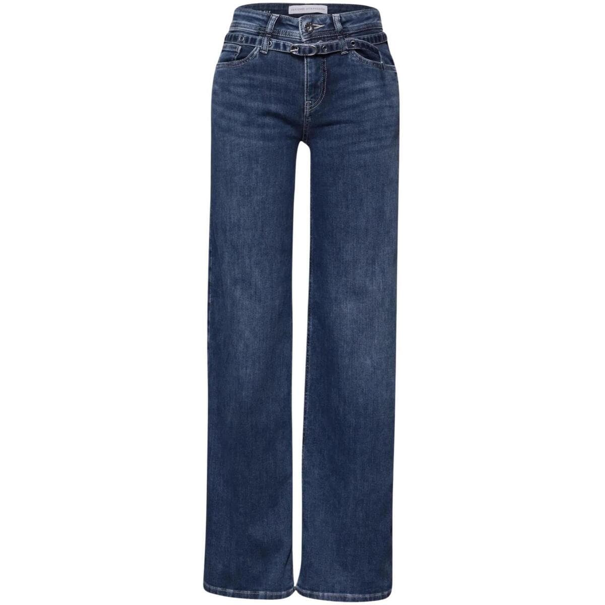 φαρδιά / καμπάνα Street One Style Emee Wide Leg,mw,mid blue 380535