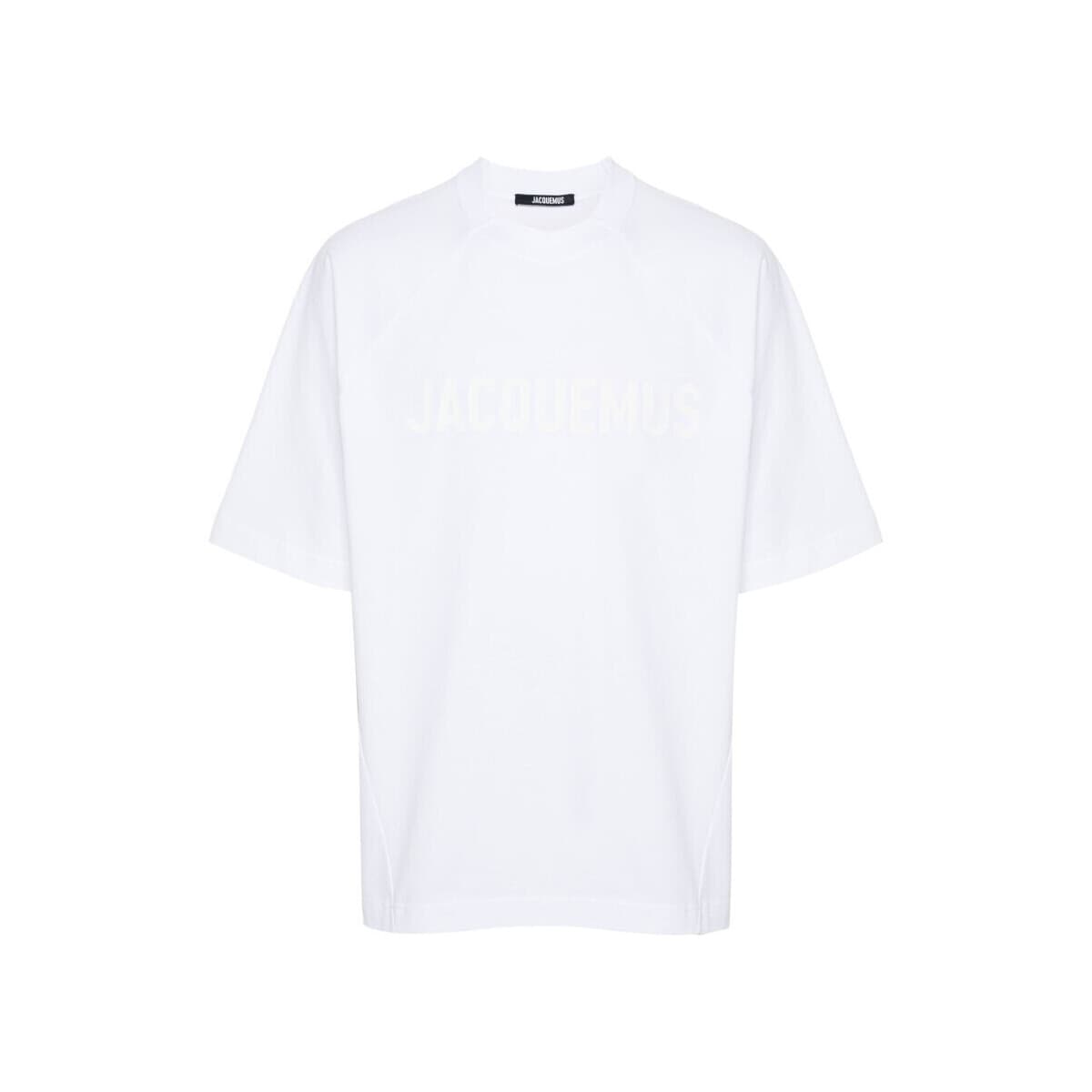 T-shirt με κοντά μανίκια Jacquemus LE T-SHIRT LE TYPO WHITE