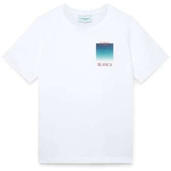 T-shirt με κοντά μανίκια Casablanca GRADIENT CASA LOGO WHITE