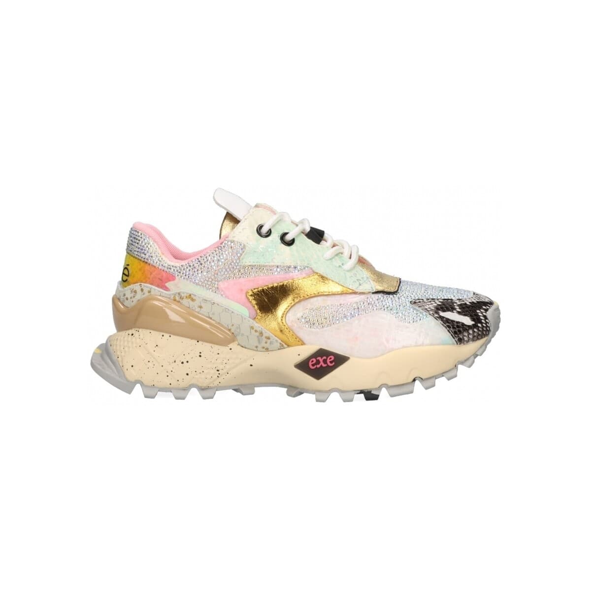 Xαμηλά Sneakers Exé Shoes EXÉ Sneakers 134-8 - Gold/White/Pink Leather