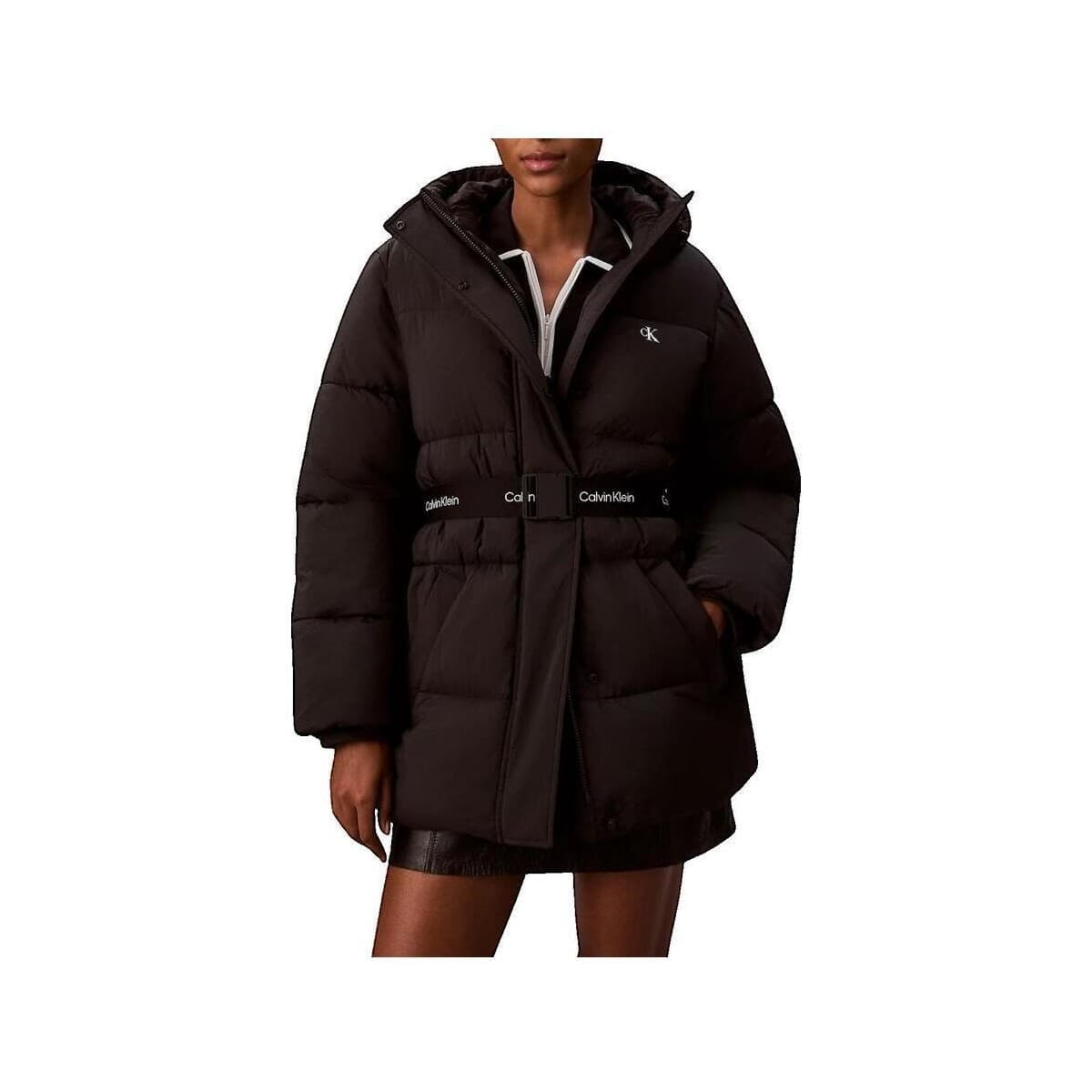 Χοντρό μπουφάν Calvin Klein Jeans Doudoune Belted Midweight Puf ceinturée