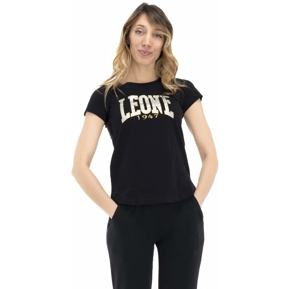 T-shirt με κοντά μανίκια Leone 1947 Woman Short Sleeves Gold Silver