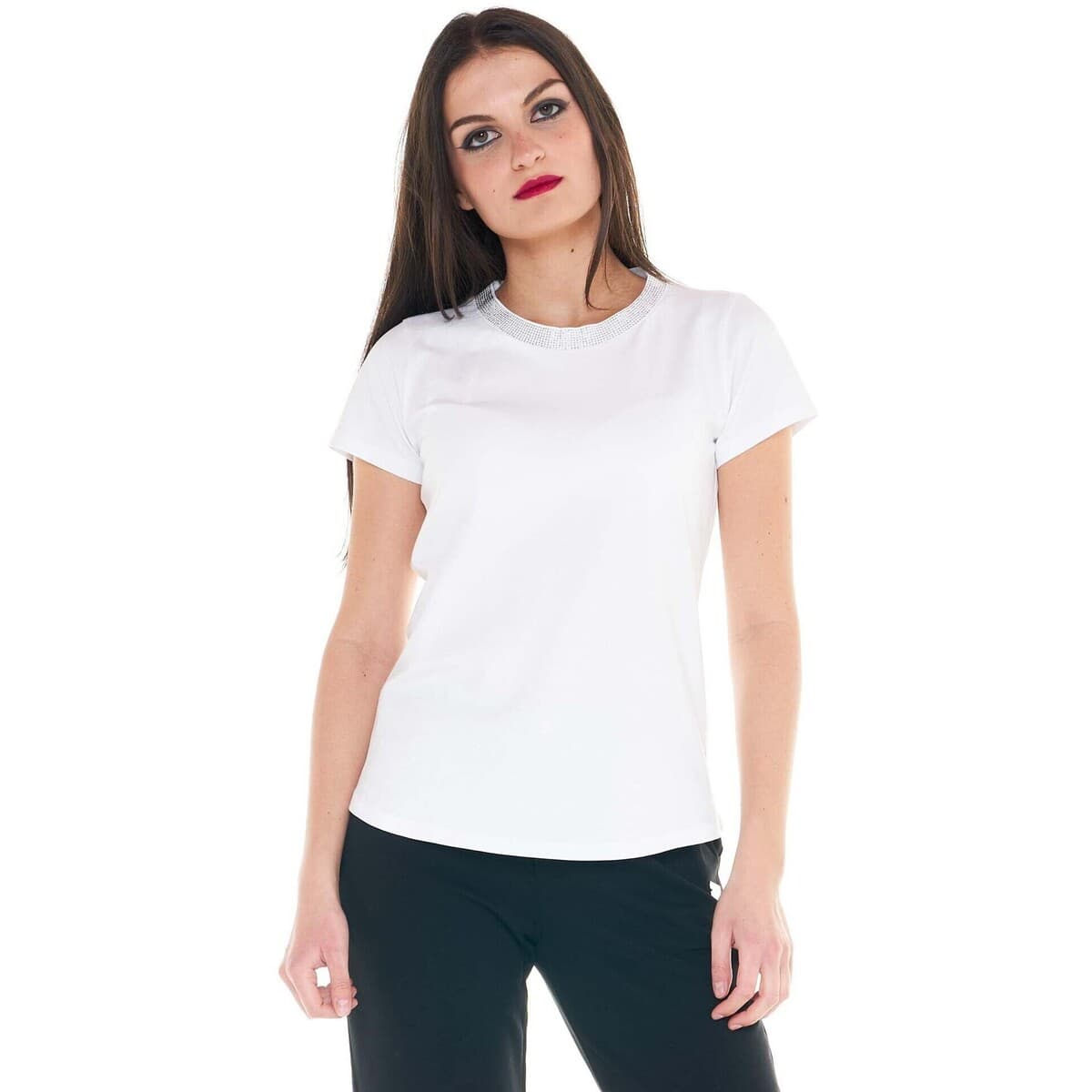 T-shirt με κοντά μανίκια Leone 1947 Woman Short Sleeves Crystal