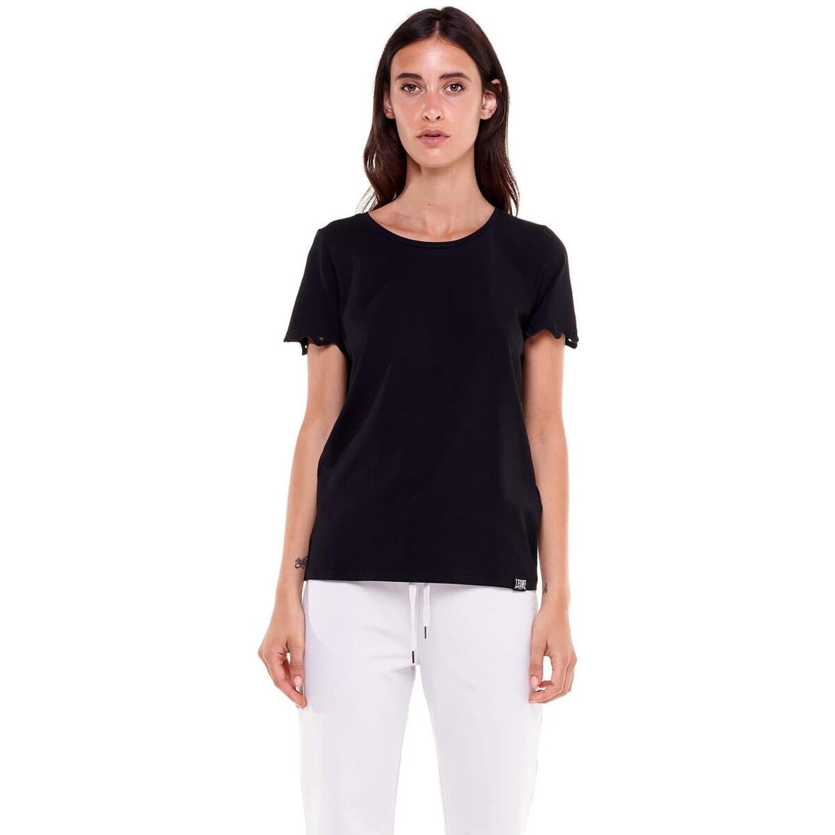 T-shirt με κοντά μανίκια Leone 1947 Woman Short Sleeves Black Boring