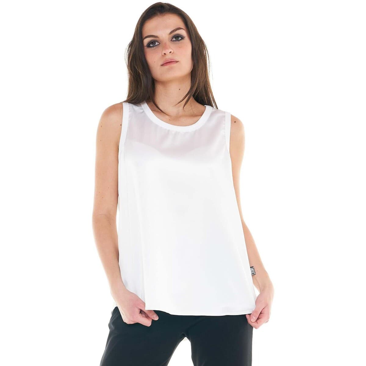 Αμάνικα/T-shirts χωρίς μανίκια Leone 1947 Woman Tank Black Boring
