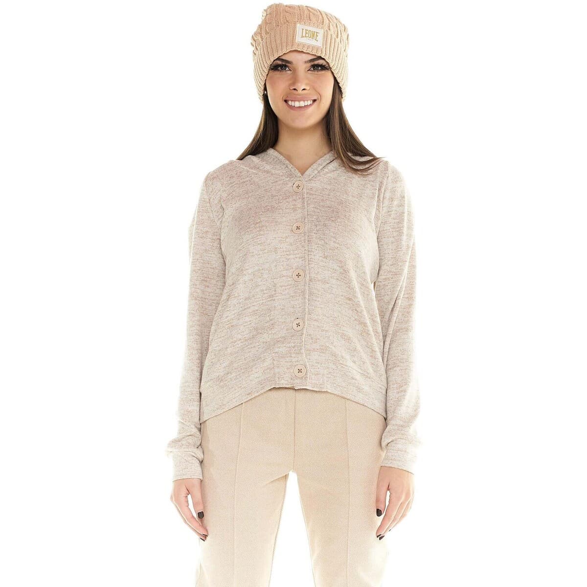Μπουφάν / Ζακέτες Leone 1947 Woman Hoody Full Button Chic Boxing