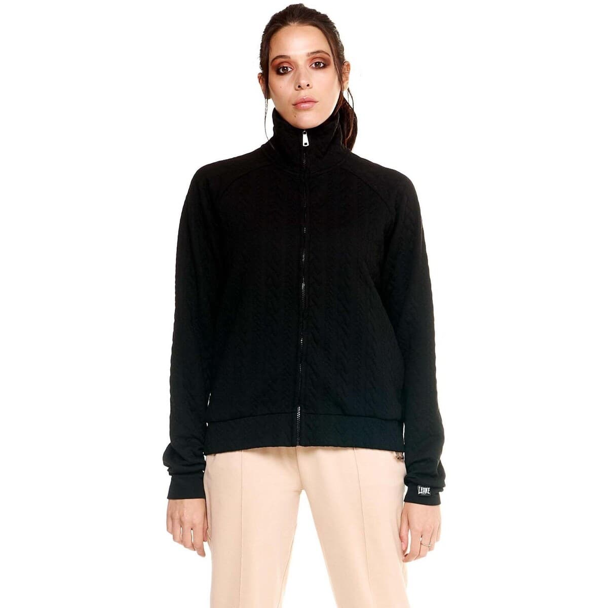 Ζακέτα Leone 1947 Woman High Collar Bonded Full Zip Greyss