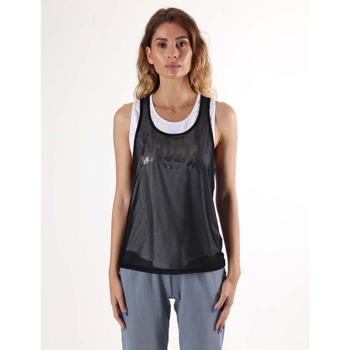 Αμάνικα/T-shirts χωρίς μανίκια Leone 1947 Woman Tank Mesh New Basic