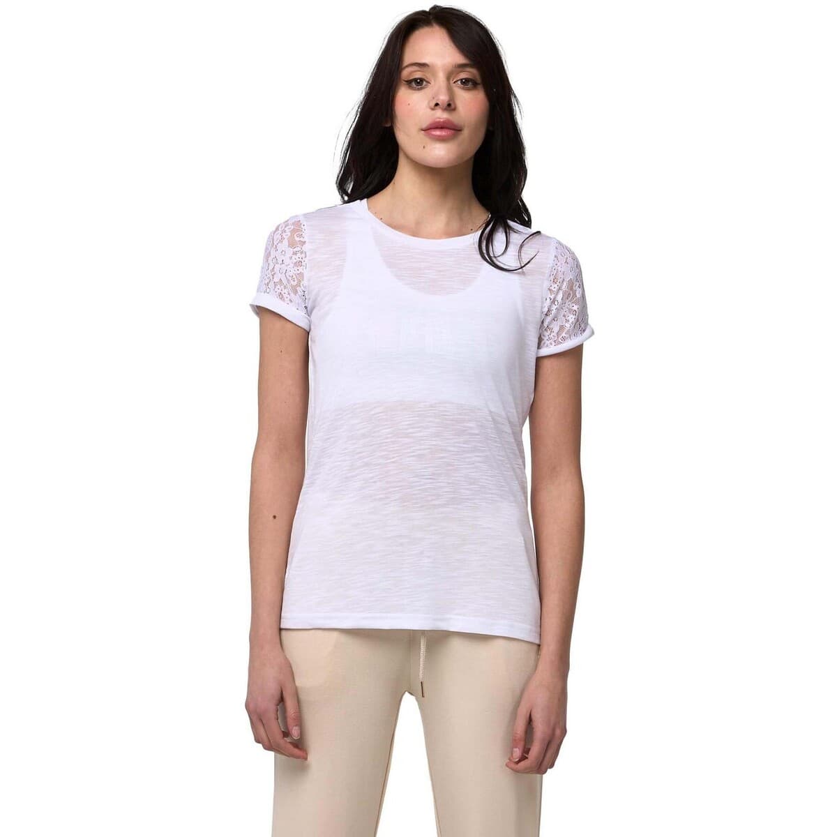 T-shirt με κοντά μανίκια Leone 1947 Woman Short Sleeves Lace