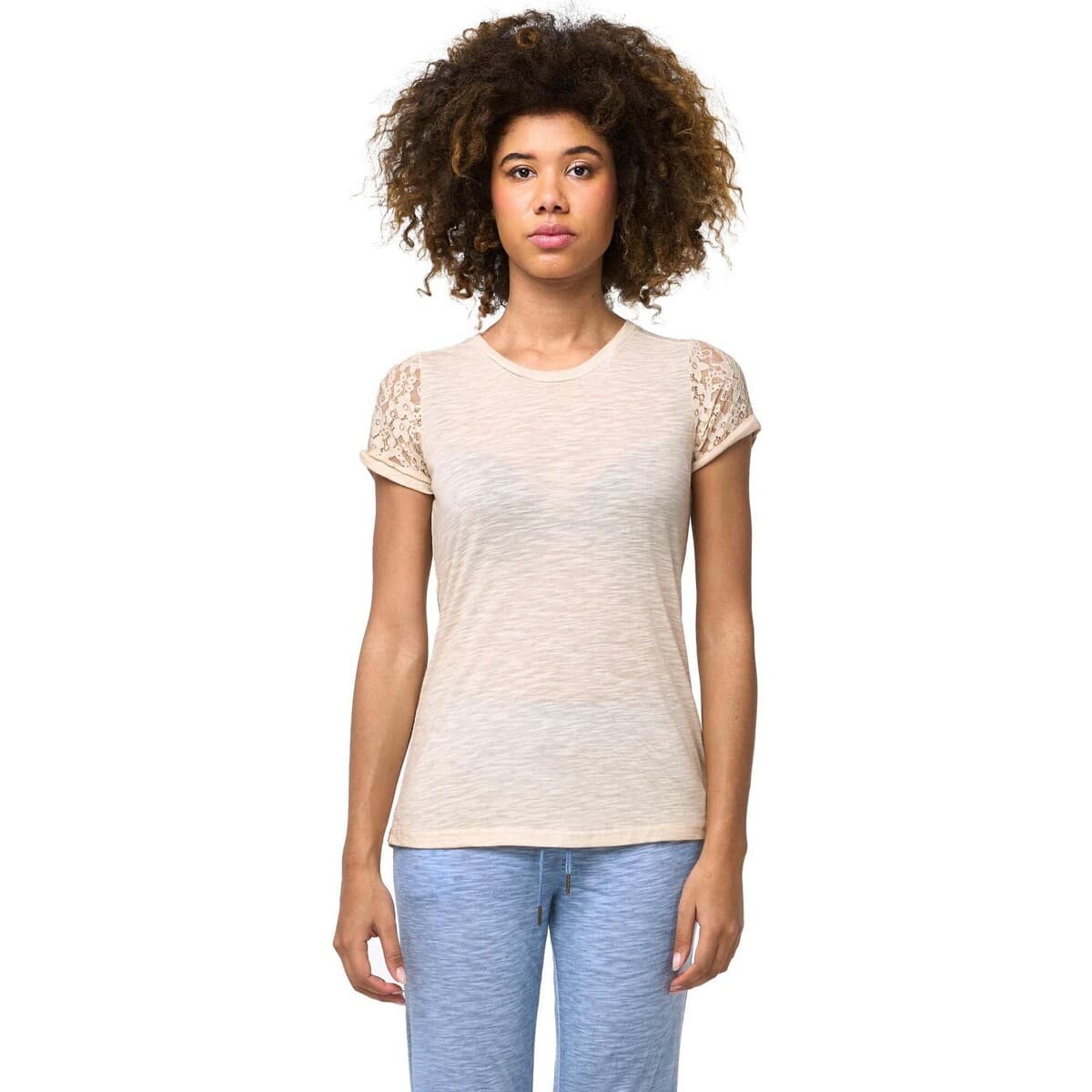 T-shirt με κοντά μανίκια Leone 1947 Woman Short Sleeves Lace