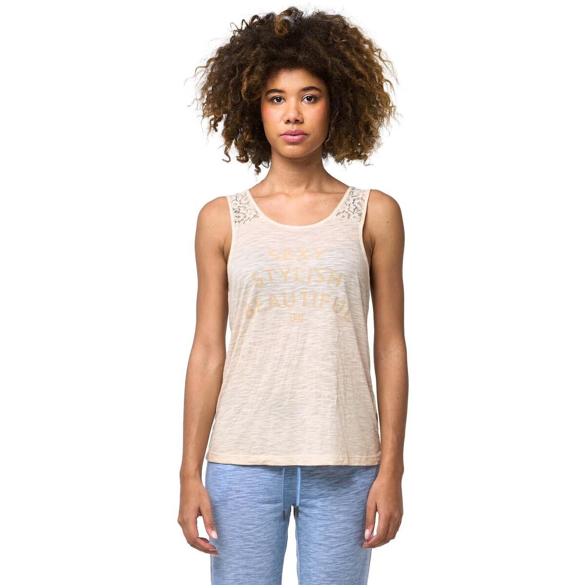 Αμάνικα/T-shirts χωρίς μανίκια Leone 1947 Woman Tank Lace