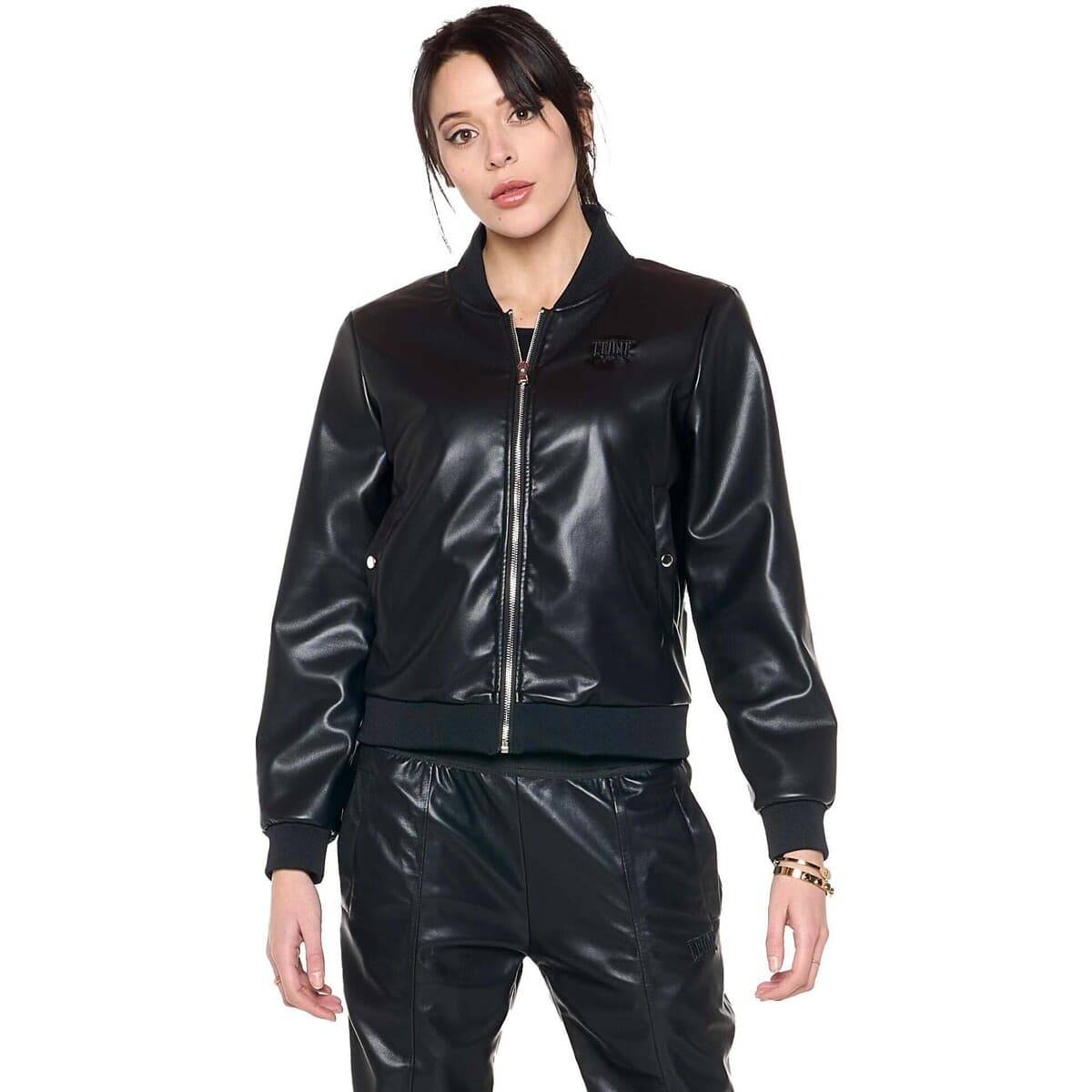 Δερμάτινο Μπουφάν Leone 1947 Woman Bomber Black Ring