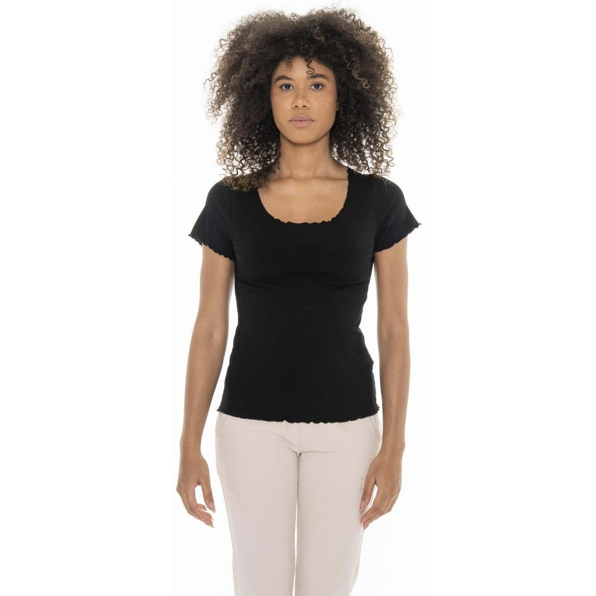 T-shirt με κοντά μανίκια Leone 1947 Woman Rib Chic