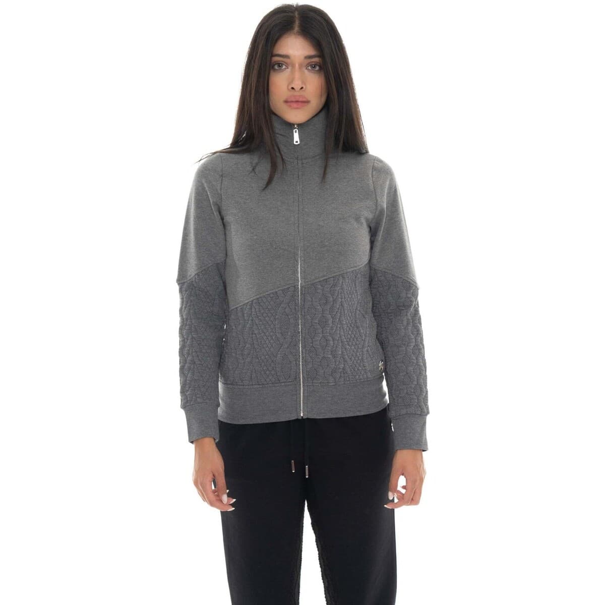 Μπουφάν / Ζακέτες Leone 1947 Woman High Collar Full Zip Braid