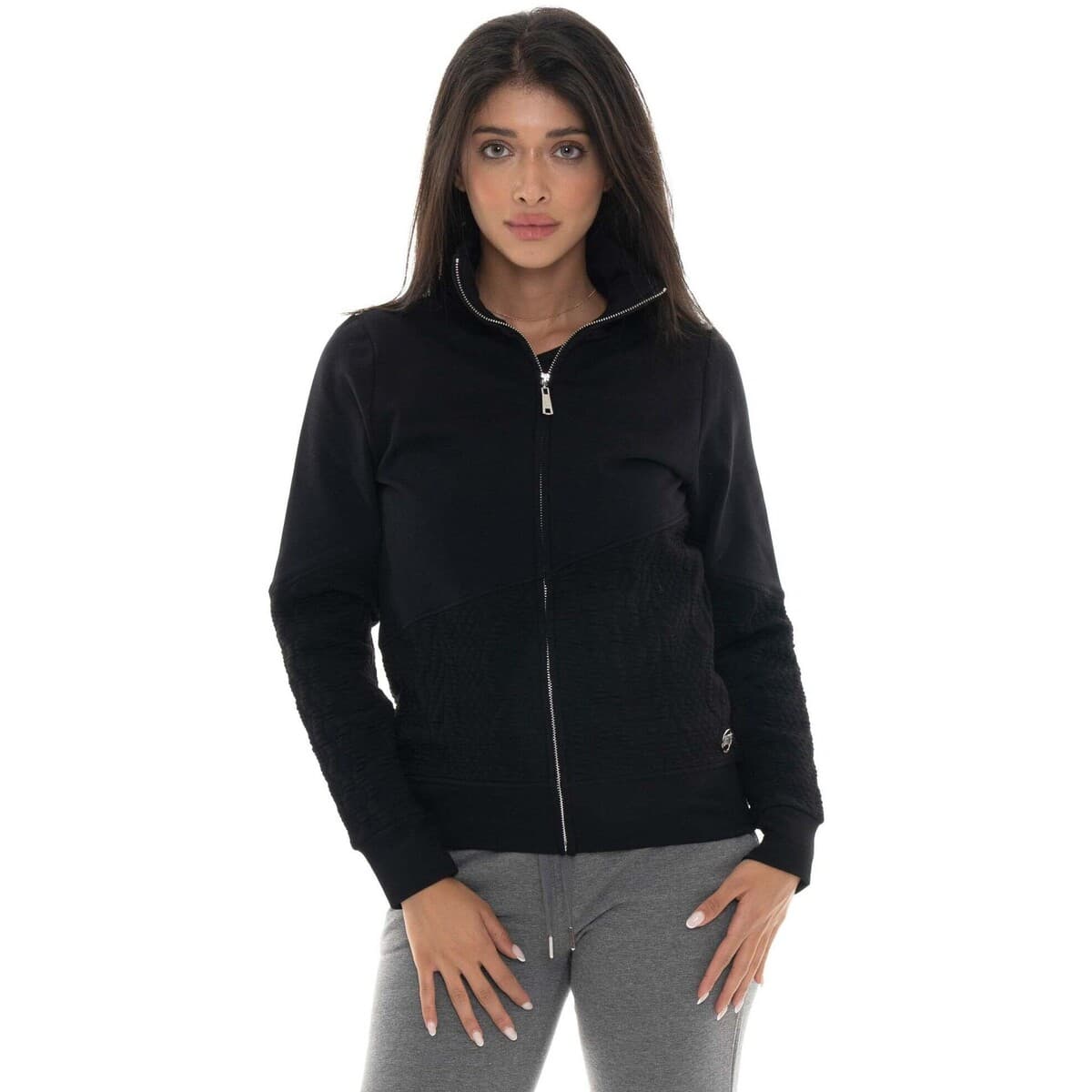 Ζακέτα Leone 1947 Woman High Collar Full Zip Braid
