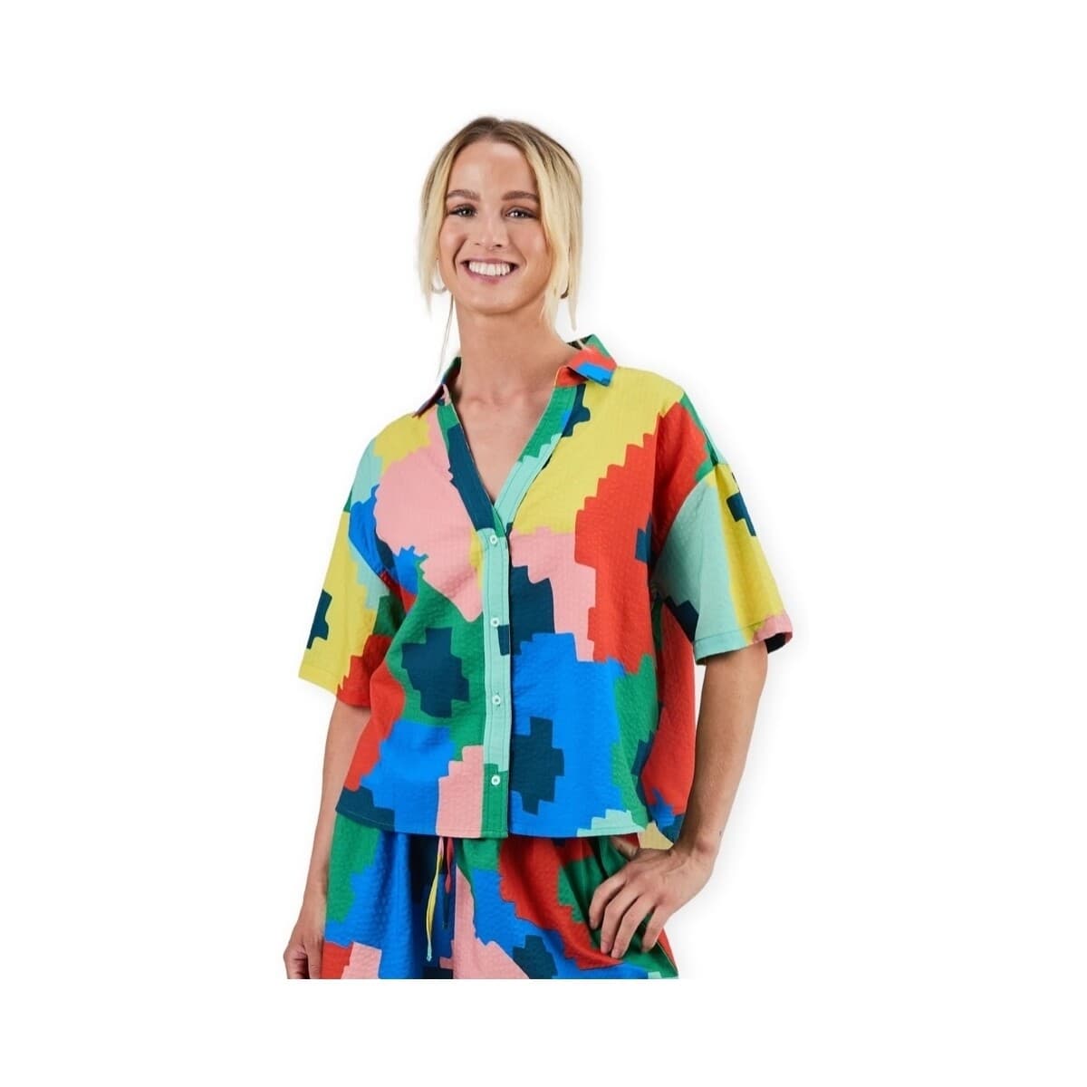 Πουκάμισα Brava Fabrics Maxi Flowers Oversized Shirt
