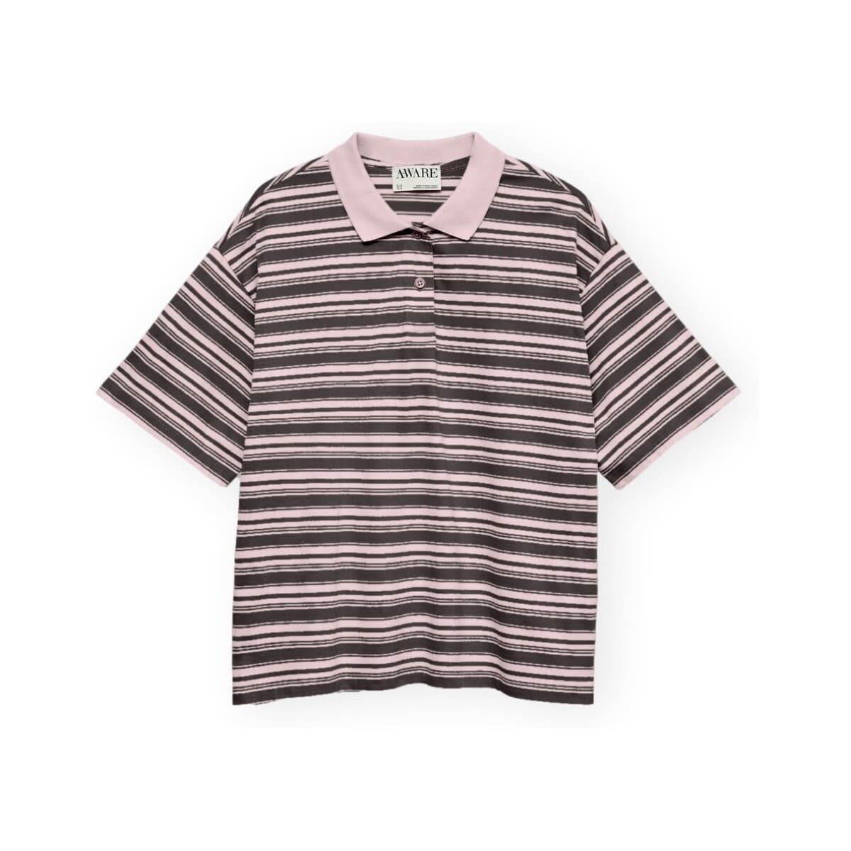 Πόλο με κοντά μανίκια Aware Polo Maren 2/4 - Parfait Pink/Chocolate