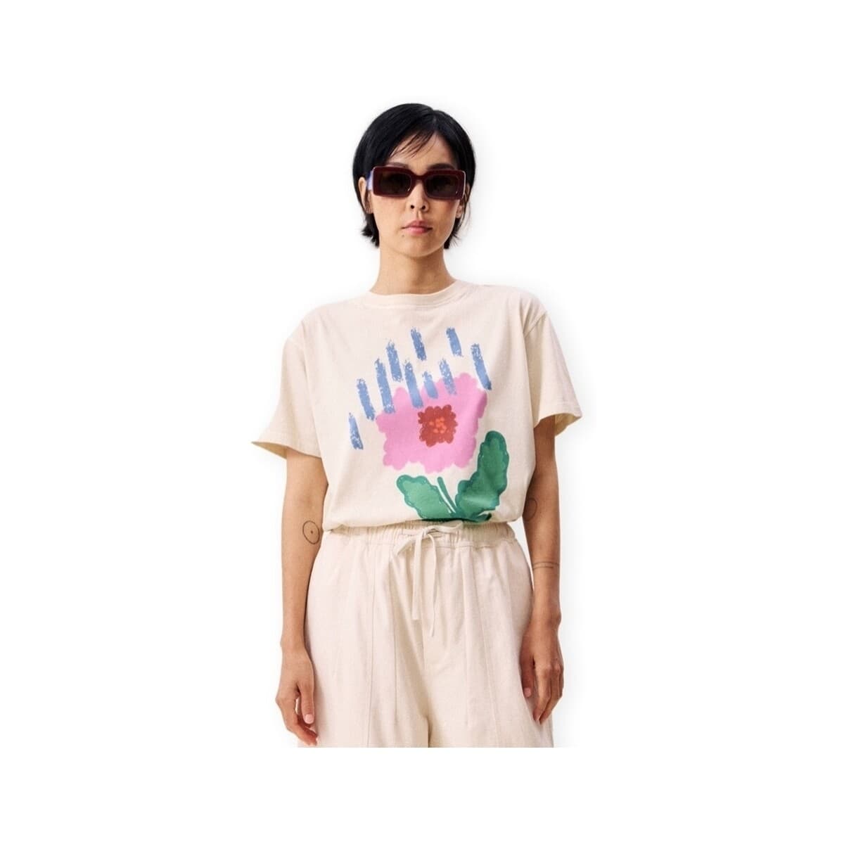 T-shirt με κοντά μανίκια Frnch T-Shirt Pistia - Creme