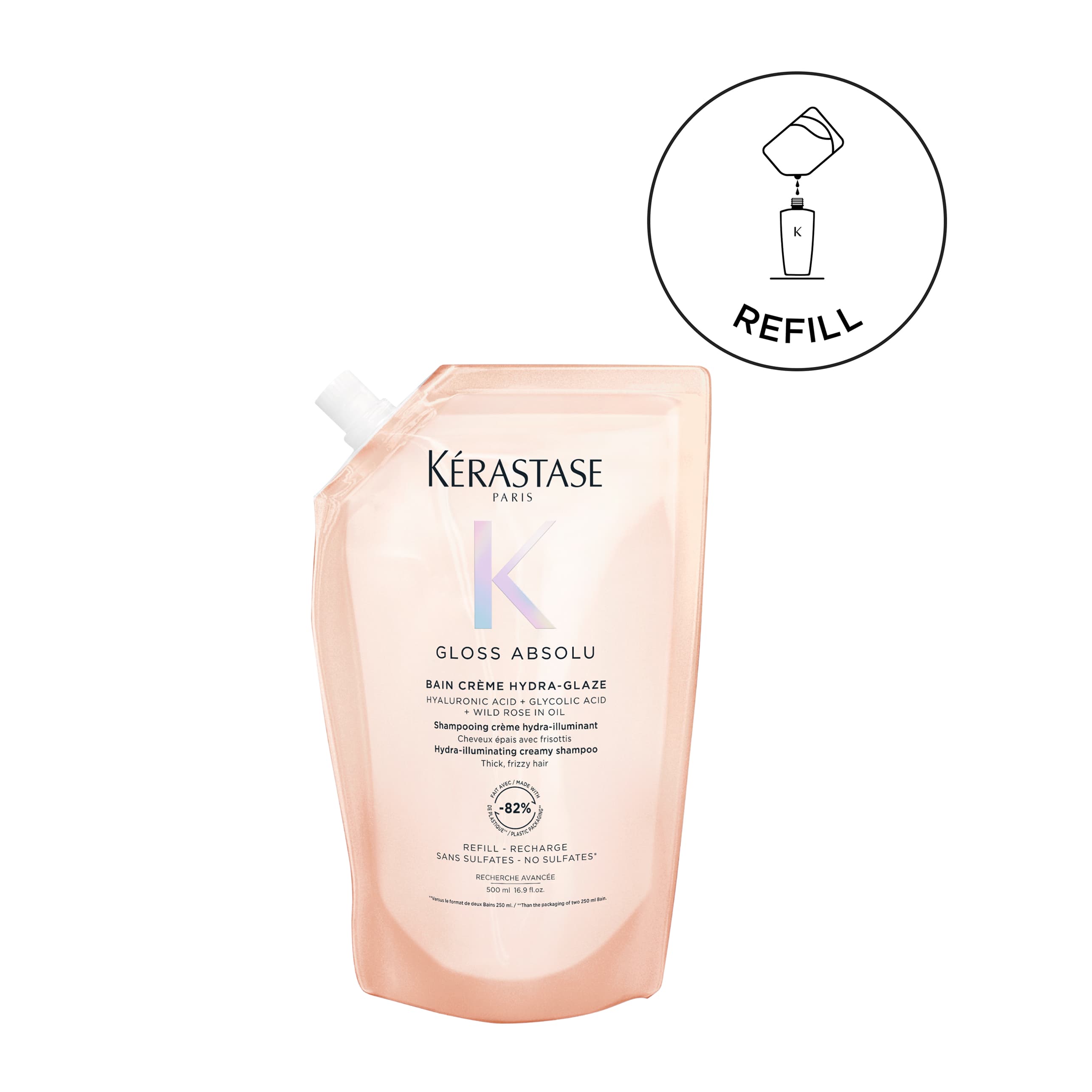 Gloss Absolu Bain Creme Ενυδατικό Σαμπουάν Λάμψης Refill 500ml