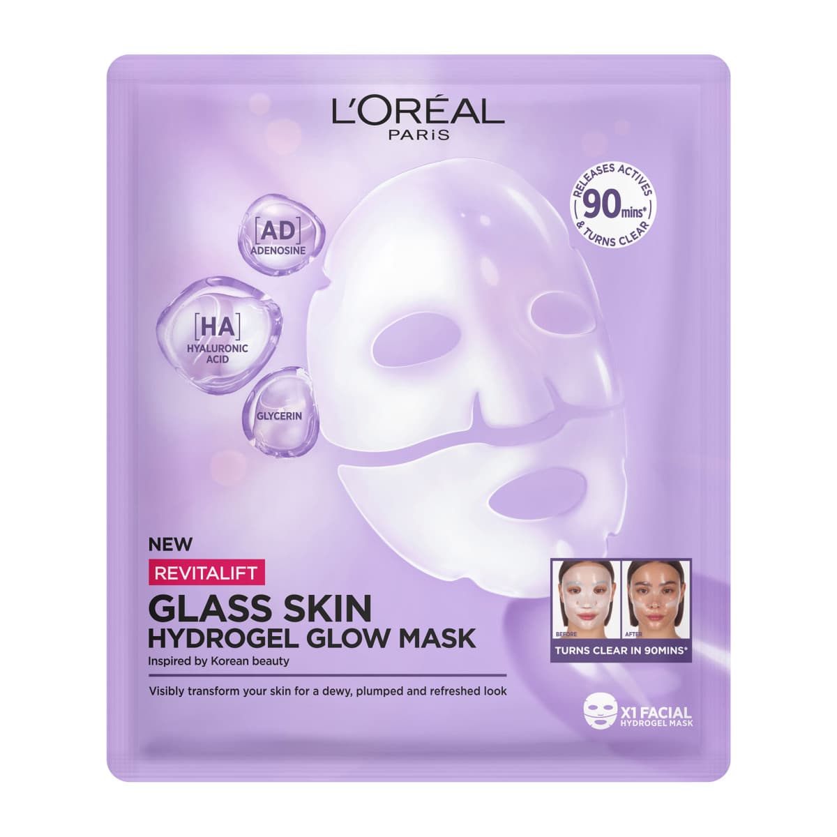 Revitalift Filler Glass Skin Hydrogel Μάσκα Λάμψης