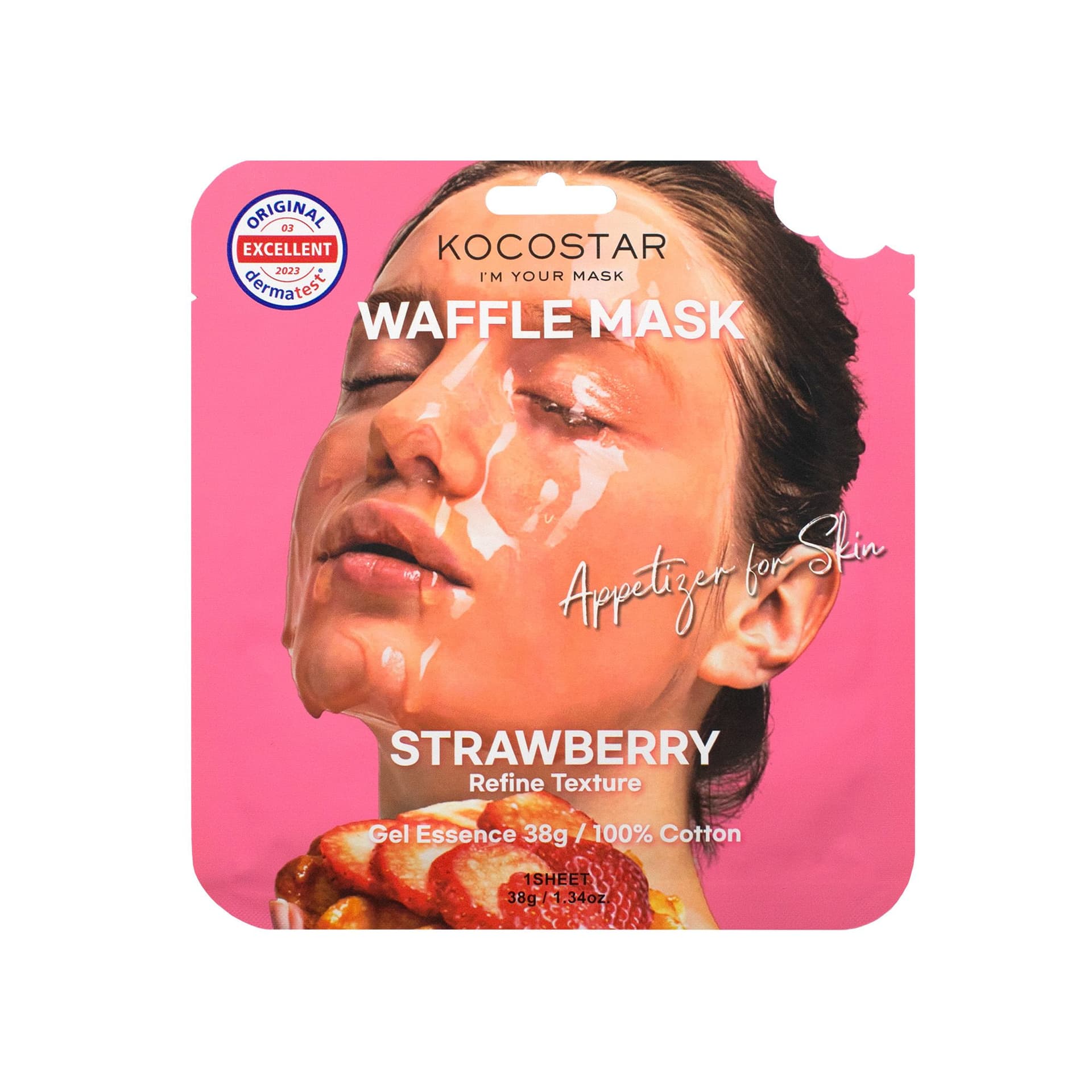 Waffle Mask Strawberry Εμποτισμένη Mάσκα Καθαρισμού & Λάμψης Για Λιπαρές Επιδερμίδες 38gr